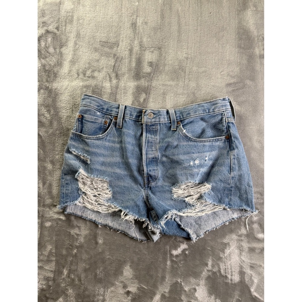 Levi's 501 Original‎ High Rise Cut-Off Denim Shorts Women Light Wash NWT EU 33